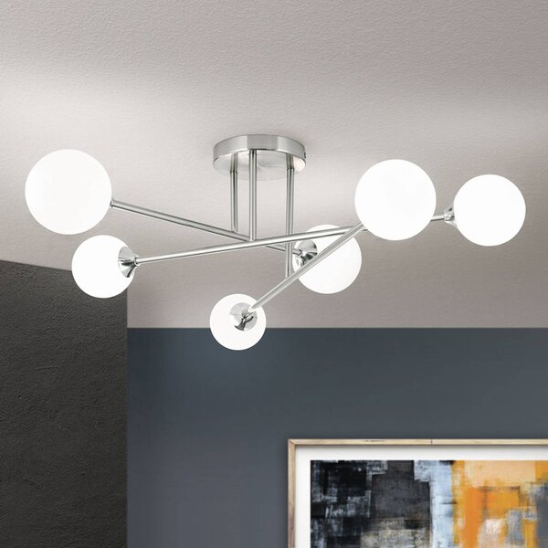 ORION Lampa sufitowa Snowwhite, możliwość ściemniania, aluminiowy / szary / cynkowy, salon / jadalnia, metal, nowoczesny