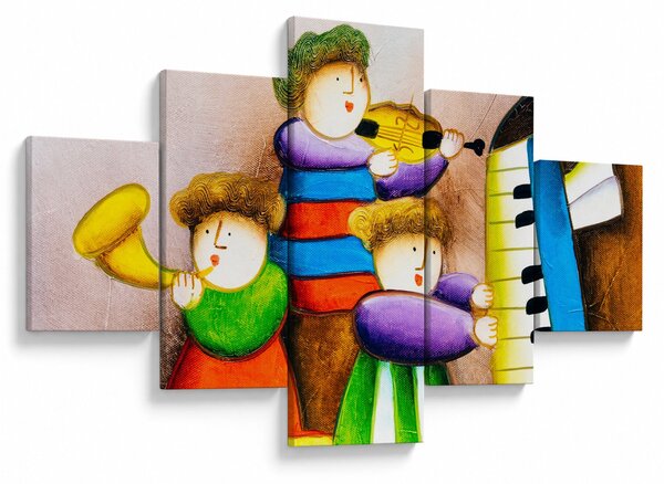 Obraz - Muzycy, malarstwo (125x70 cm)