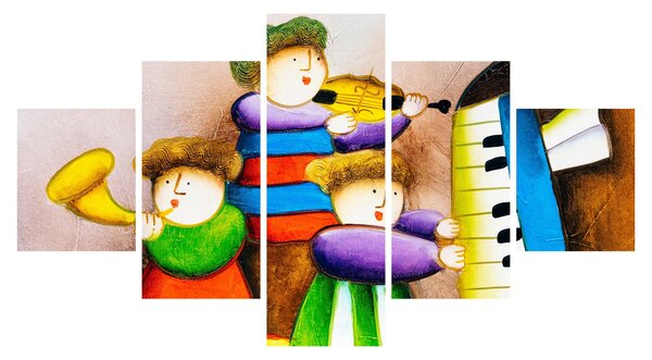 Obraz - Muzycy, malarstwo (125x70 cm)