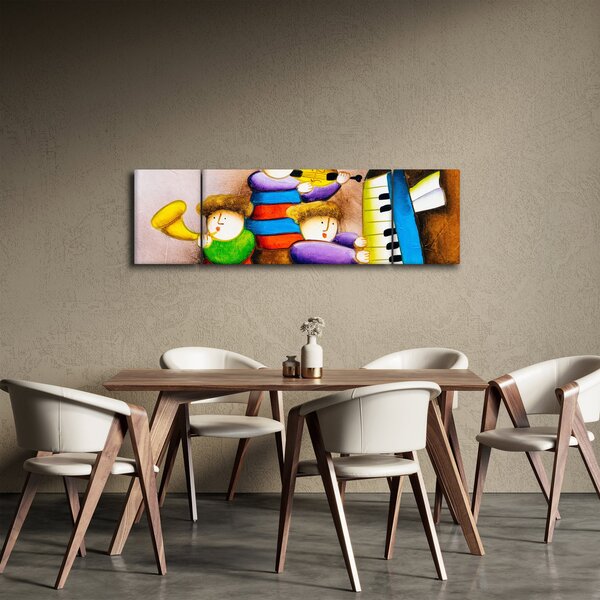 Obraz - Muzycy, malarstwo (170x50 cm)