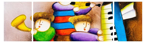 Obraz - Muzycy, malarstwo (170x50 cm)