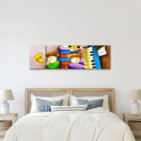 Obraz - Muzycy, malarstwo (170x50 cm)