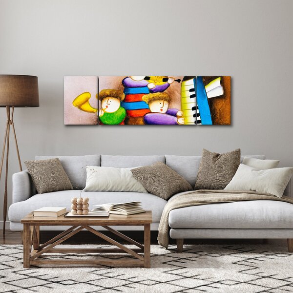 Obraz - Muzycy, malarstwo (170x50 cm)