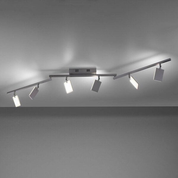 PURE Lampa sufitowa LED Mira, możliwość ściemniania, aluminiowy / szary / cynkowy, salon / jadalnia, aluminium, nowoczesny