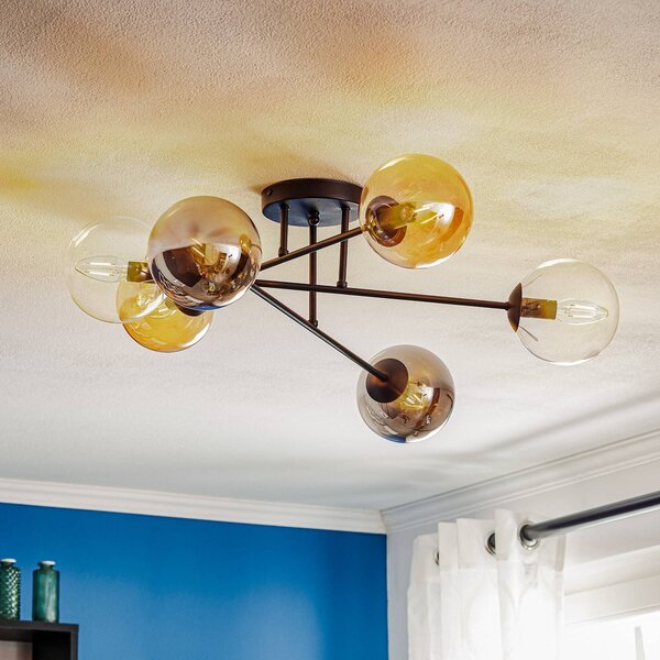 Lampa sufitowa Glassy EMIBIG LIGHTING, możliwość ściemniania, czarny, salon / jadalnia, szkło, nowoczesny
