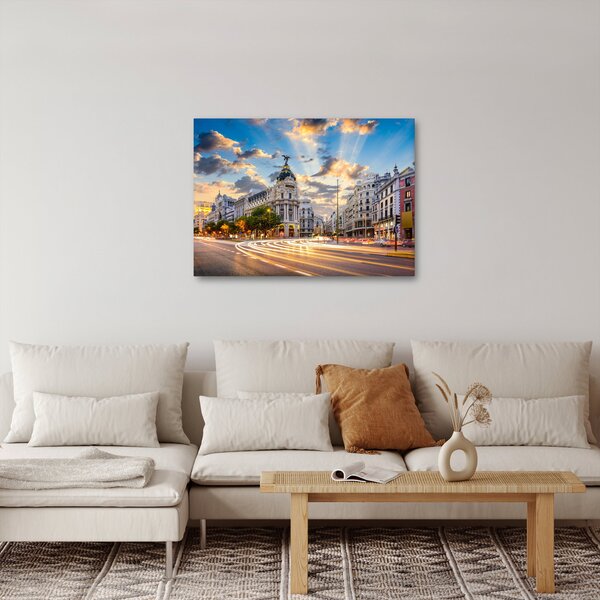 Obraz - Calle Gran Vía, Madryt, Hiszpania (70x50 cm)