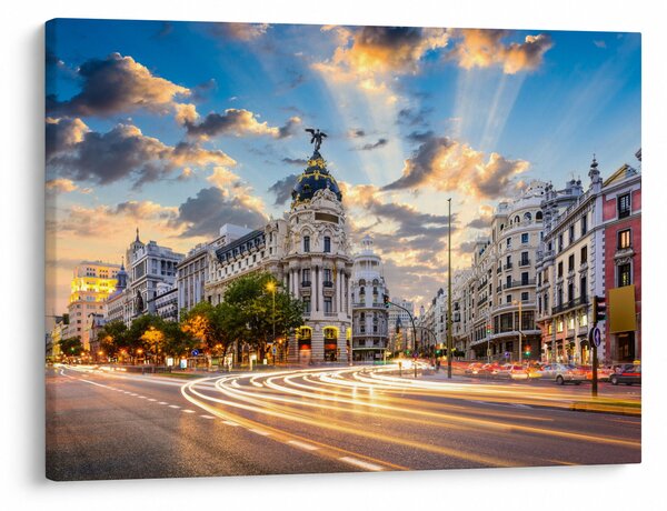 Obraz - Calle Gran Vía, Madryt, Hiszpania (70x50 cm)