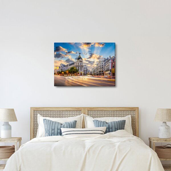 Obraz - Calle Gran Vía, Madryt, Hiszpania (70x50 cm)