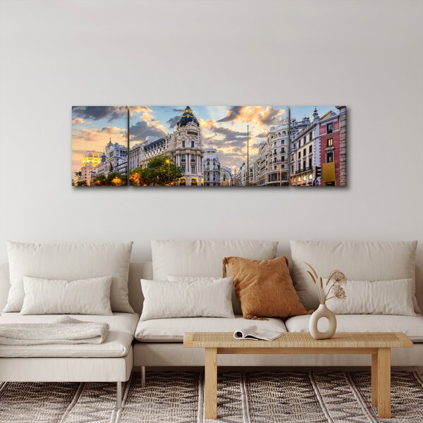 Obraz - Calle Gran Vía, Madryt, Hiszpania (170x50 cm)