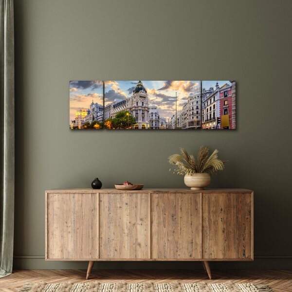 Obraz - Calle Gran Vía, Madryt, Hiszpania (170x50 cm)
