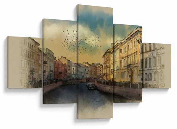 Obraz - Rzeka Mojka, Sankt Petersburg, Rosja (125x70 cm)