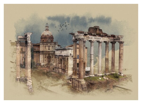 Obraz - Forum Romanum, Rzym, Włochy (70x50 cm)