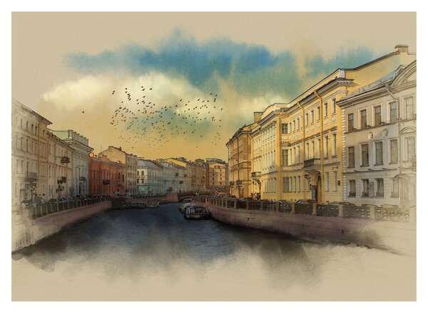 Obraz - Rzeka Mojka, Sankt Petersburg, Rosja (70x50 cm)