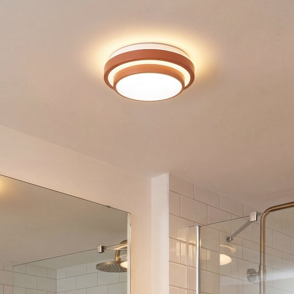 Nowoczesna lampa sufitowa Sienna z białym kloszem 25 cm IP44 - Walden