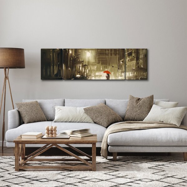 Obraz - Kobieta w deszczową noc (170x50 cm)