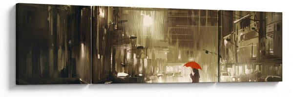 Obraz - Kobieta w deszczową noc (170x50 cm)