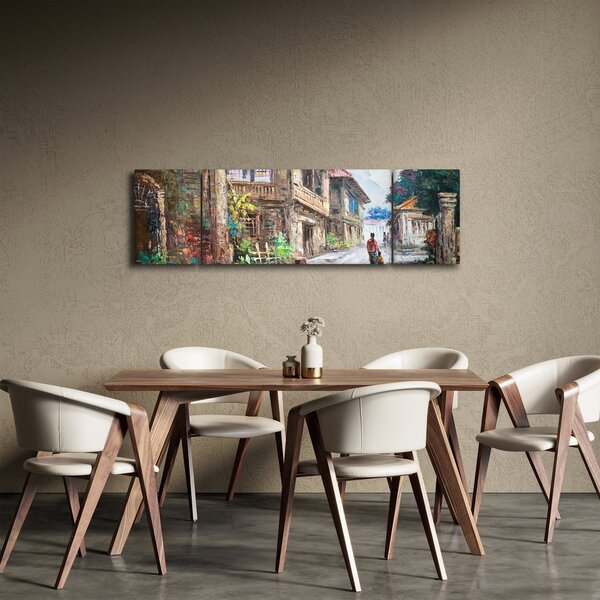Obraz filipińskiej wioski, Azja (170x50 cm)