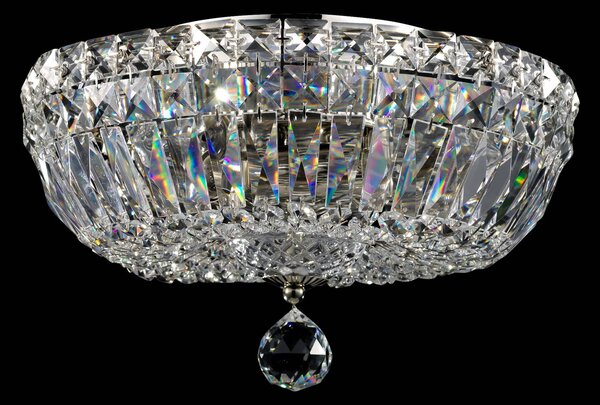 Maytoni Lampa sufitowa kryształowa Basfor, możliwość ściemniania, aluminiowy / szary / cynkowy, salon / jadalnia, metal