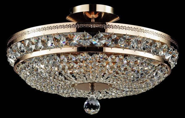 Maytoni Lampa sufitowa kryształowa Ottilia, możliwość ściemniania, mosiężny / złoty, salon / jadalnia, metal