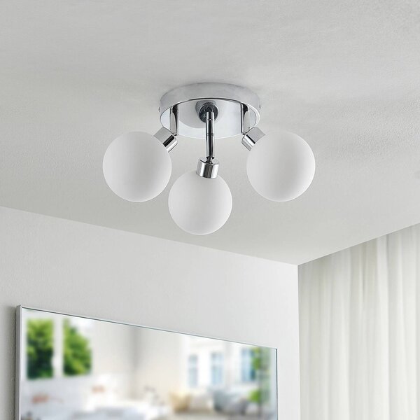 Lampa sufitowa Zaniba Lindby, możliwość ściemniania, chromowy / srebrny, salon / jadalnia, metal, nowoczesny