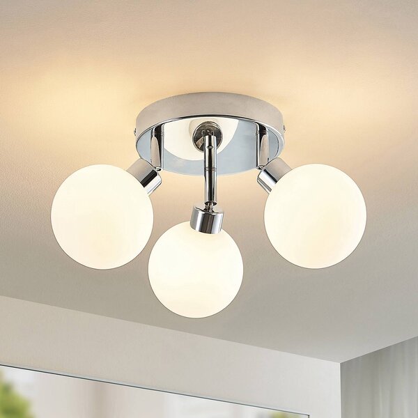 Lampa sufitowa Zaniba Lindby, możliwość ściemniania, chromowy / srebrny, salon / jadalnia, metal, nowoczesny