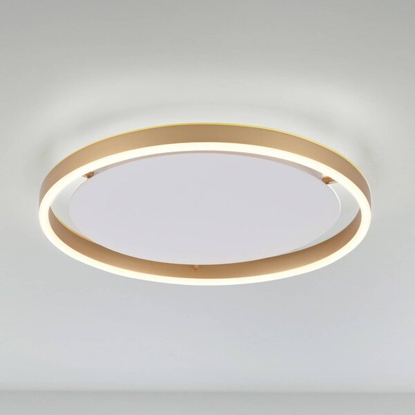 JUST LIGHT. GmbH Lampa sufitowa LED Ritus, możliwość ściemniania, brązowy / mosiężny, salon / jadalnia, aluminium, nowoczesny