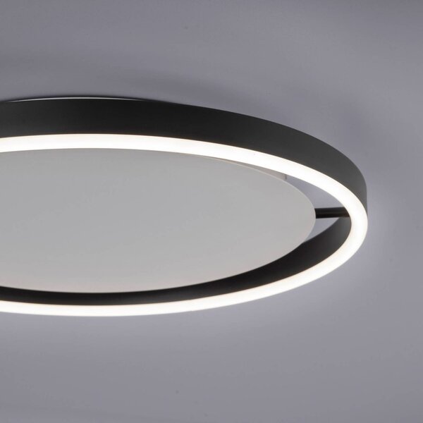 JUST LIGHT. GmbH Lampa sufitowa LED Ritus, możliwość ściemniania, czarny, salon / jadalnia, aluminium, nowoczesny