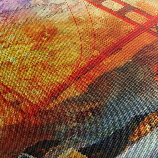 Obraz - Golden Gate, San Francisco, Kalifornia (z zegarem) (90x30 cm)