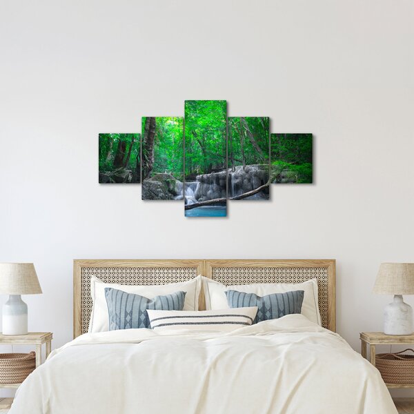 Obraz - Wodospad Erawan, Kanchanaburi, Tajlandia (125x70 cm)