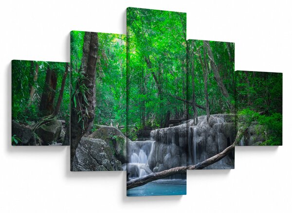 Obraz - Wodospad Erawan, Kanchanaburi, Tajlandia (125x70 cm)
