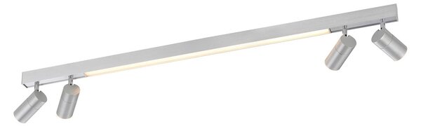 PURE Lampa sufitowa LED Lines Spot, możliwość ściemniania, aluminiowy / szary / cynkowy, salon / jadalnia, metal, nowoczesny