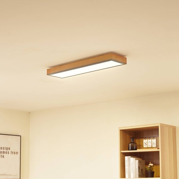 Lampa sufitowa LED Laviona Lindby, możliwość ściemniania, jasne drewno, salon / jadalnia, drewno, nowoczesny