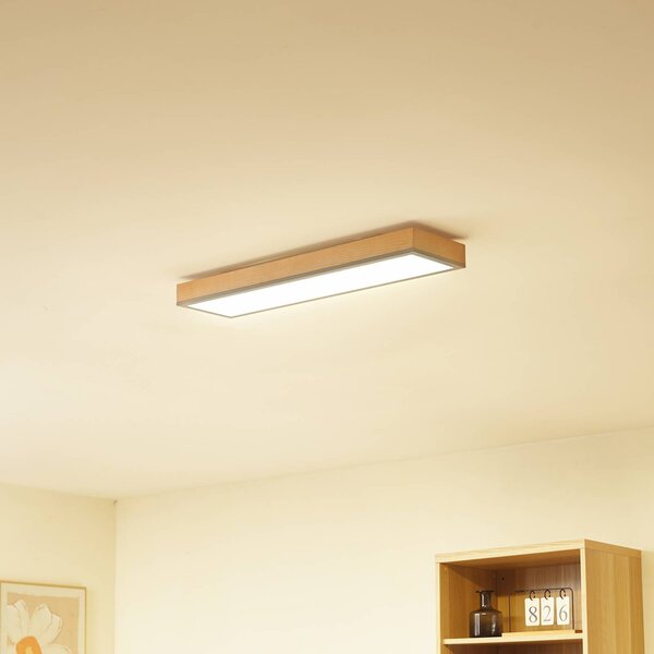 Lampa sufitowa LED Laviona Lindby, jasne drewno, salon / jadalnia, drewno, nowoczesny