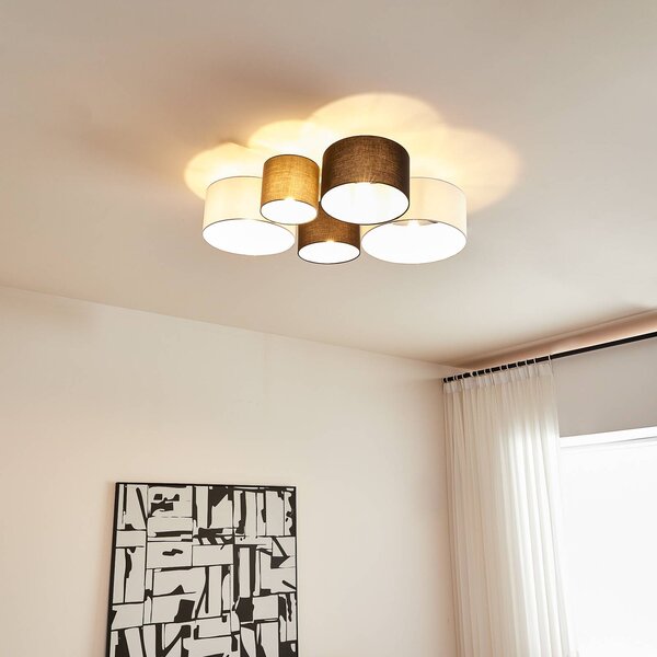 Lampa sufitowa Lettie Lindby, możliwość ściemniania, multikolor, salon / jadalnia, tkanina / materiał / jedwab, skandynawski