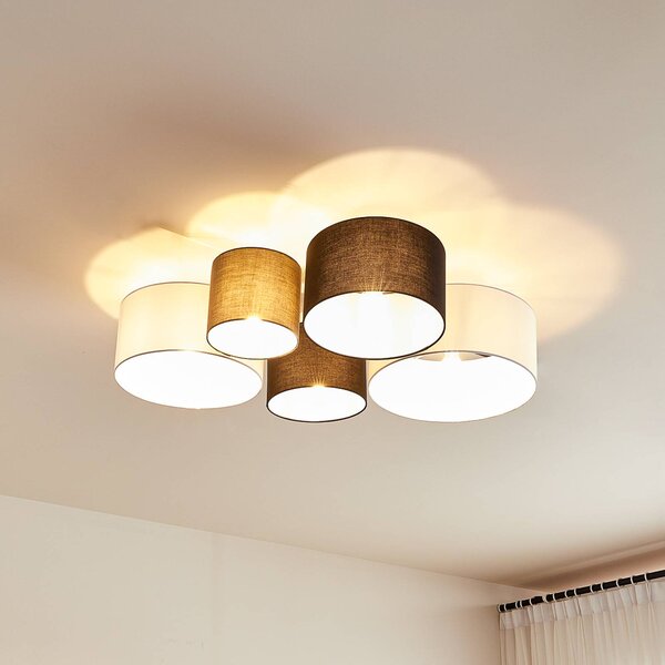 Lampa sufitowa Lettie Lindby, możliwość ściemniania, multikolor, salon / jadalnia, tkanina / materiał / jedwab, skandynawski