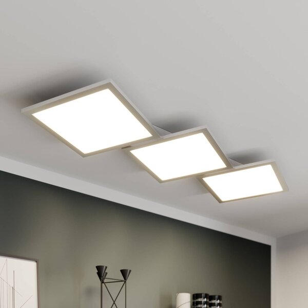 Lampa sufitowa LED Ilira Lucande, możliwość ściemniania, aluminiowy / szary / cynkowy, kuchnia, aluminium, nowoczesny