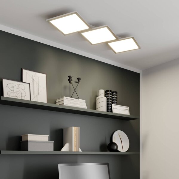 Lampa sufitowa LED Ilira Lucande, możliwość ściemniania, aluminiowy / szary / cynkowy, kuchnia, aluminium, nowoczesny