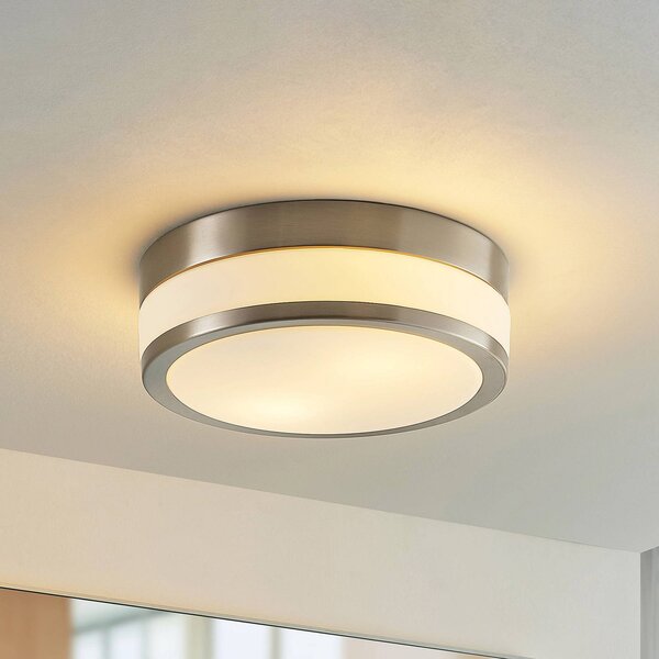 Lampa sufitowa Flavi Lindby, możliwość ściemniania, aluminiowy / szary / cynkowy, łazienka, metal, nowoczesny