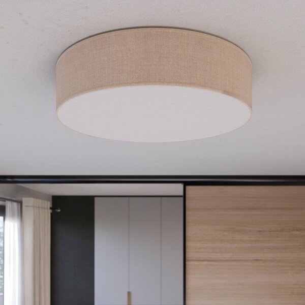 Lampa sufitowa Rondo TK Lighting, możliwość ściemniania, kremowy / amber, sypialnia, tkanina / materiał / jedwab, nowoczesny