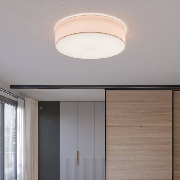 Lampa sufitowa Rondo TK Lighting, możliwość ściemniania, kremowy / amber, sypialnia, tkanina / materiał / jedwab, nowoczesny