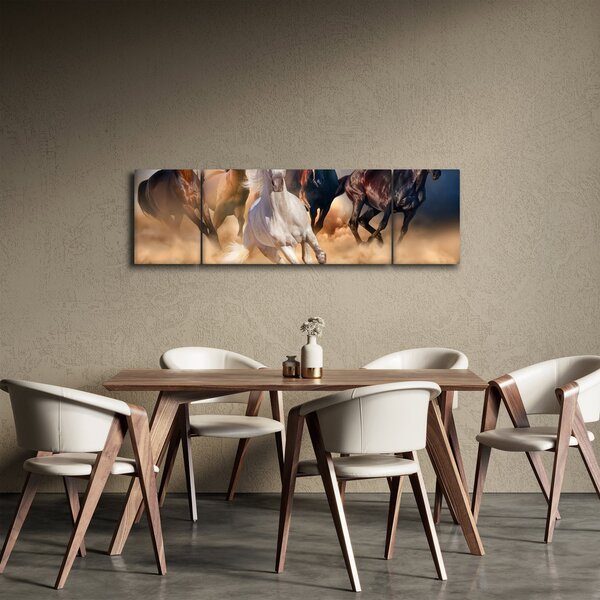 Obraz - Konie na pustyni (170x50 cm)