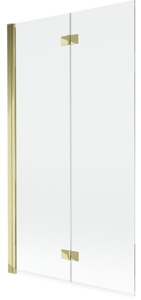 Mexen Mist parawan nawannowy 2-skrzydłowy lewy 100 x 150 cm, transparent, złoty - 8A9-100-002-50-00-L