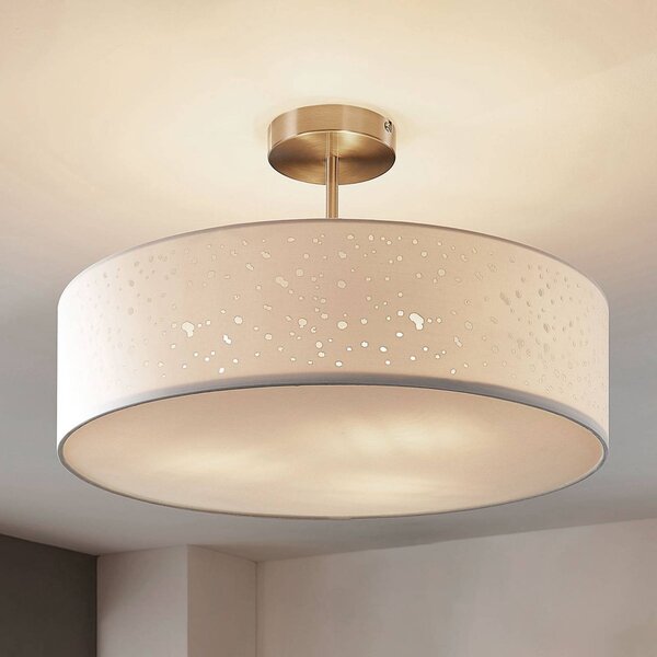 Lampa sufitowa Umma Lindby, możliwość ściemniania, biały / opal, salon / jadalnia, tkanina / materiał / jedwab, nowoczesny