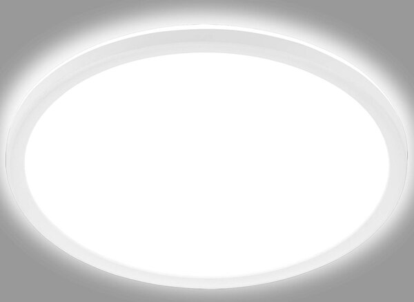 Briloner Lampa sufitowa LED Slim, biały / opal, przedpokój, tworzywo sztuczne, nowoczesny