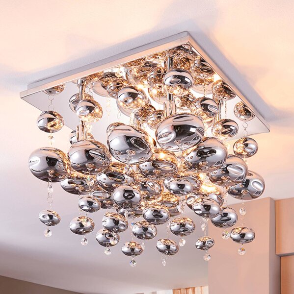 Lampa sufitowa Esfera Lindby, możliwość ściemniania, chromowy / srebrny, salon / jadalnia, metal, nowoczesny