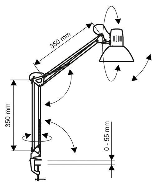 Lampa biurkowa MAULstudy z zaciskiem, czarna