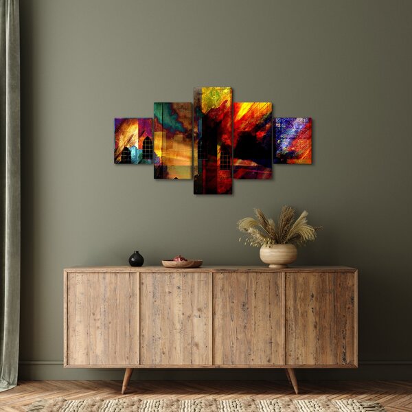 Obraz - Kolorowa abstrakcja miasta (125x70 cm)