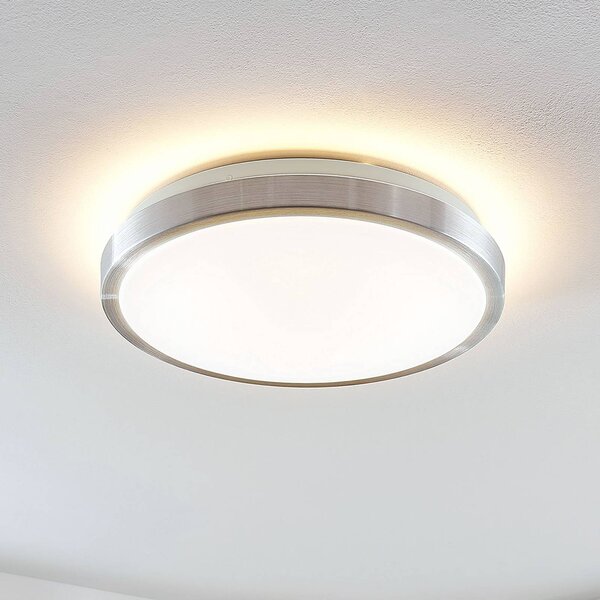 Lampa sufitowa LED Emelie Lindby, aluminiowy / szary / cynkowy, salon / jadalnia, aluminium, nowoczesny