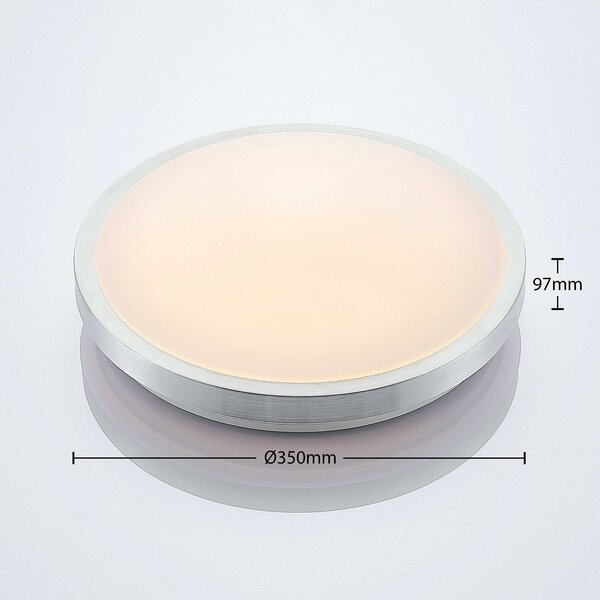 Lampa sufitowa LED Emelie Lindby, aluminiowy / szary / cynkowy, salon / jadalnia, aluminium, nowoczesny