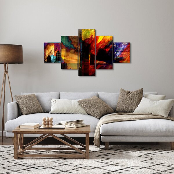 Obraz - Kolorowa abstrakcja miasta (125x70 cm)